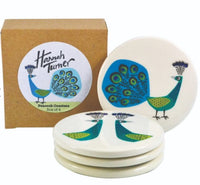 Ceramic Peacock Coasters