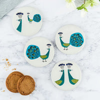 Ceramic Peacock Coasters